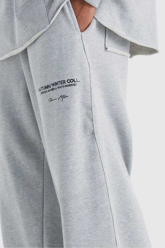 Jogginghose mit weitem Bein und Print
