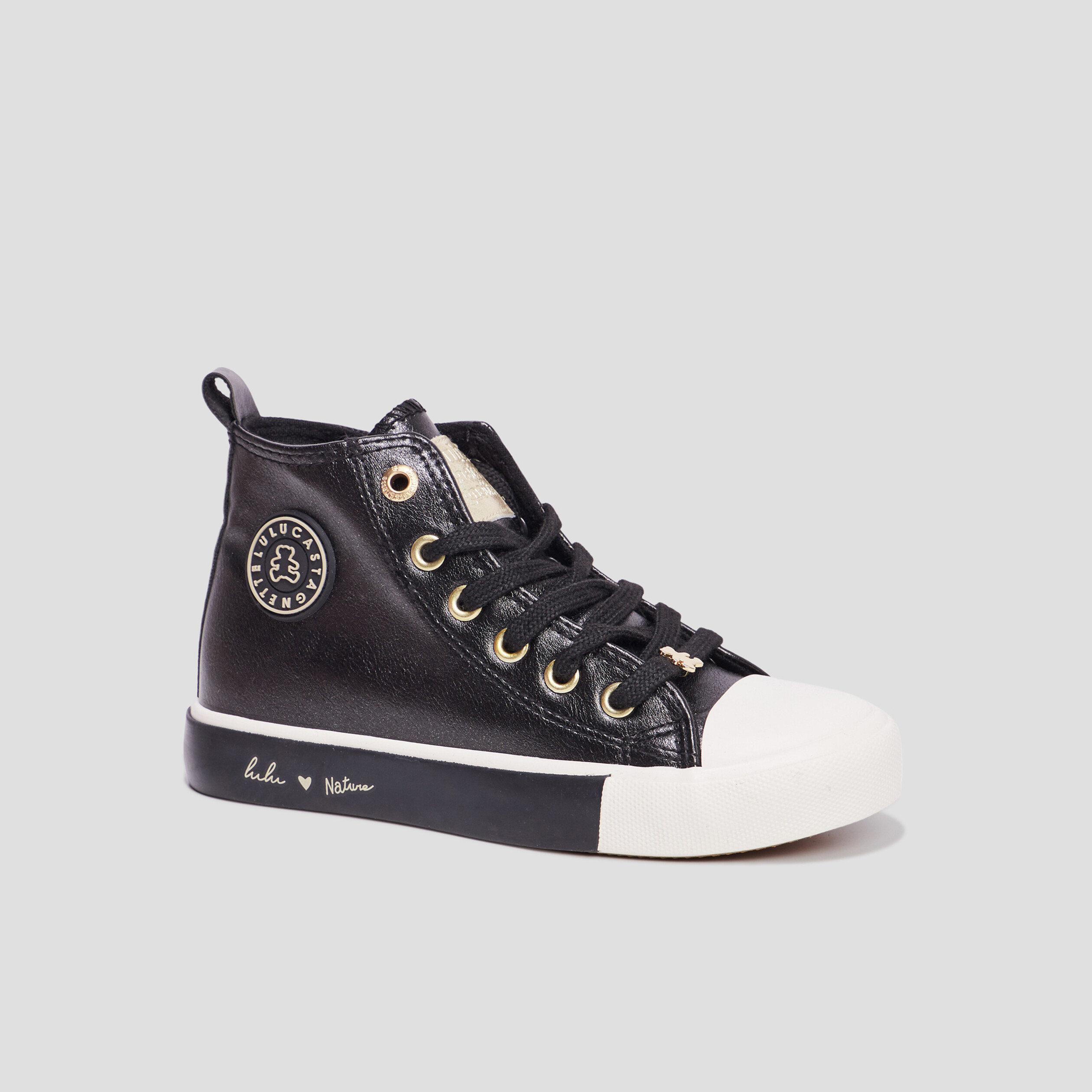 Baskets montantes Lulu Castagnette noir fille | La Halle