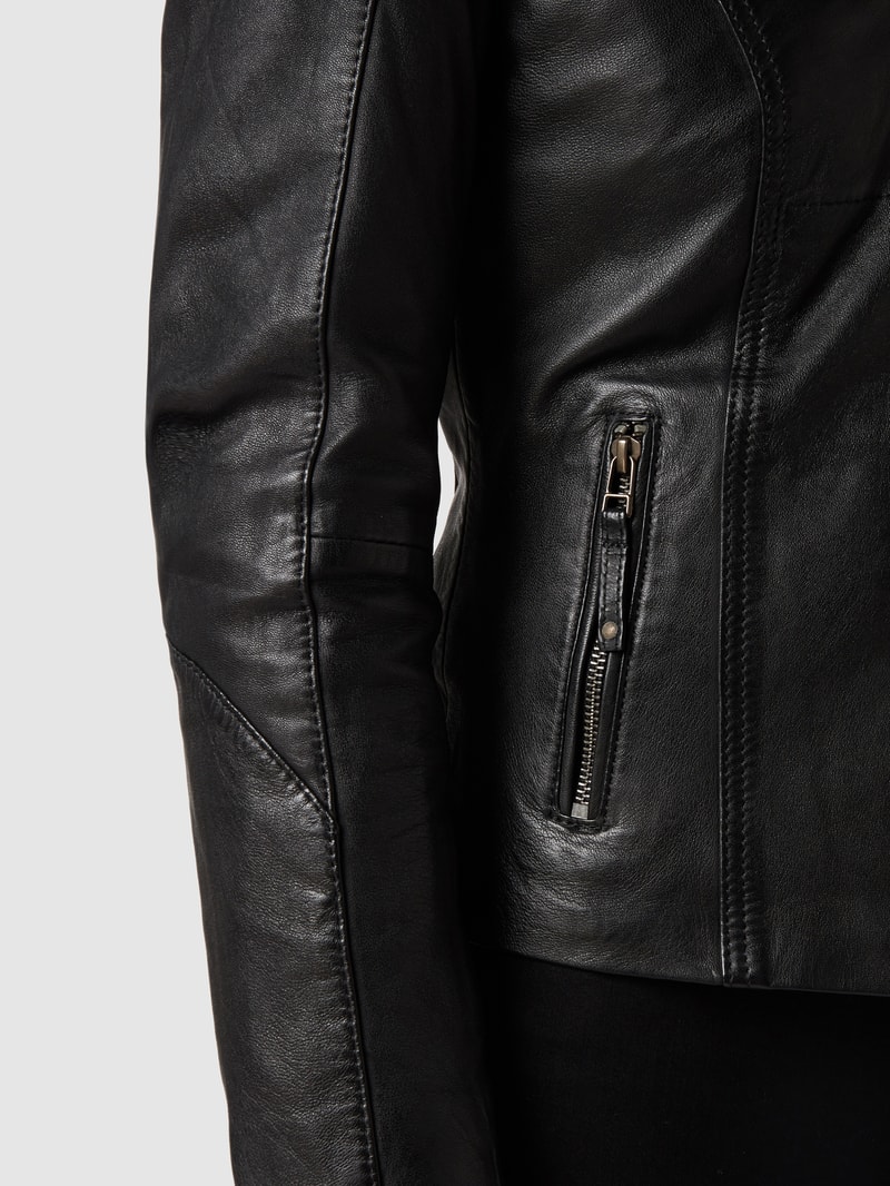 Lederjacke aus Lammnappa in schwarz