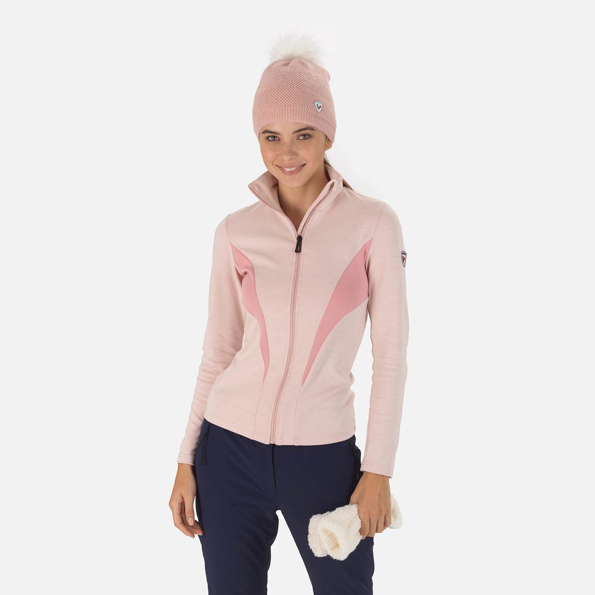 Damenjacke React Merino mit durchgehendem Reißverschluss