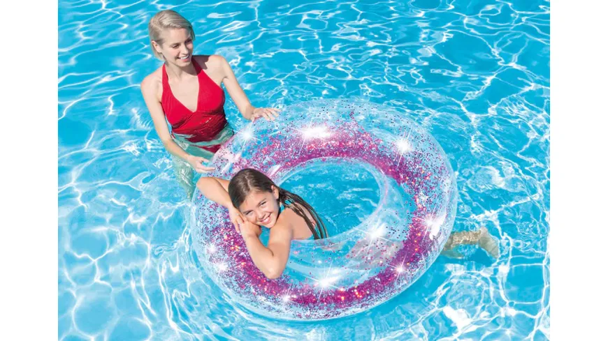 Intex - Schwimmreifen Glitter Transparent, 119 cm