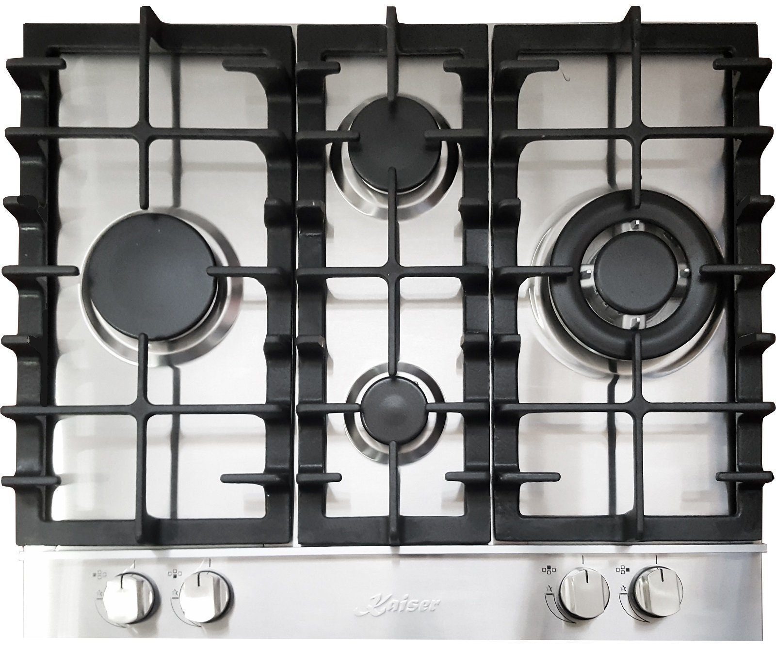 Kaiser Küchengeräte Gas-Kochfeld, Gaskochfeld KG 6364 60 cm, Edelstahl Einbau Herd 3,8 kW WOK