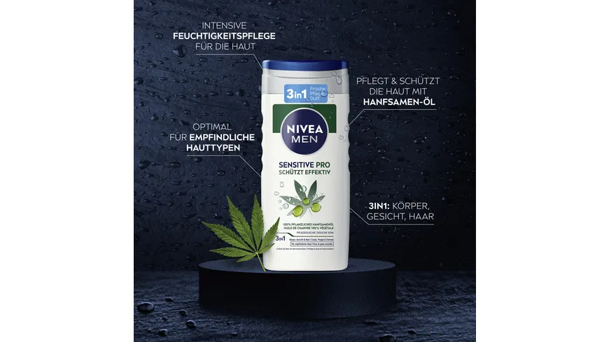 NIVEA MEN Pflegedusche 3in1 Sensit ive Pro schützt effektiv 250 ml