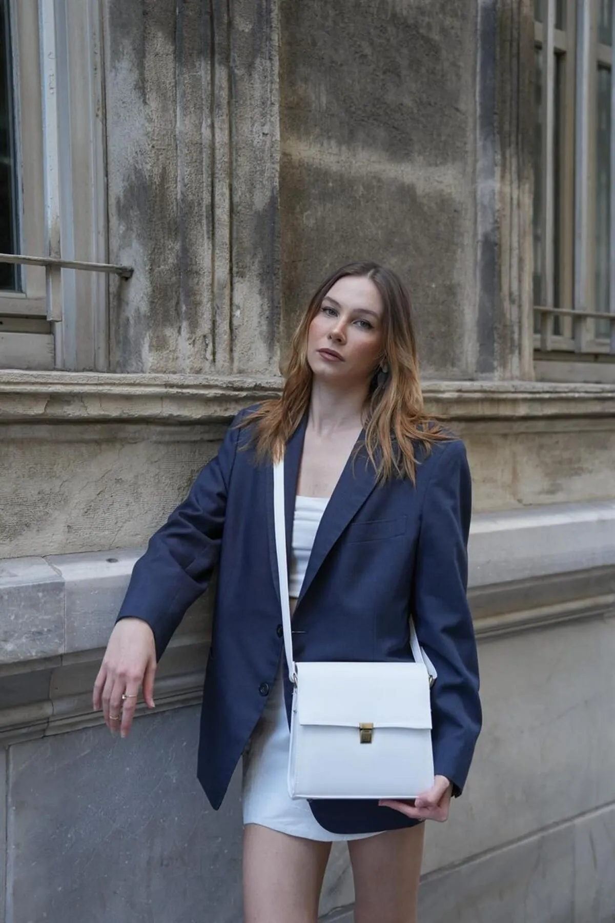 Madamra  Weiße Damen-Design-Vintage-Tasche