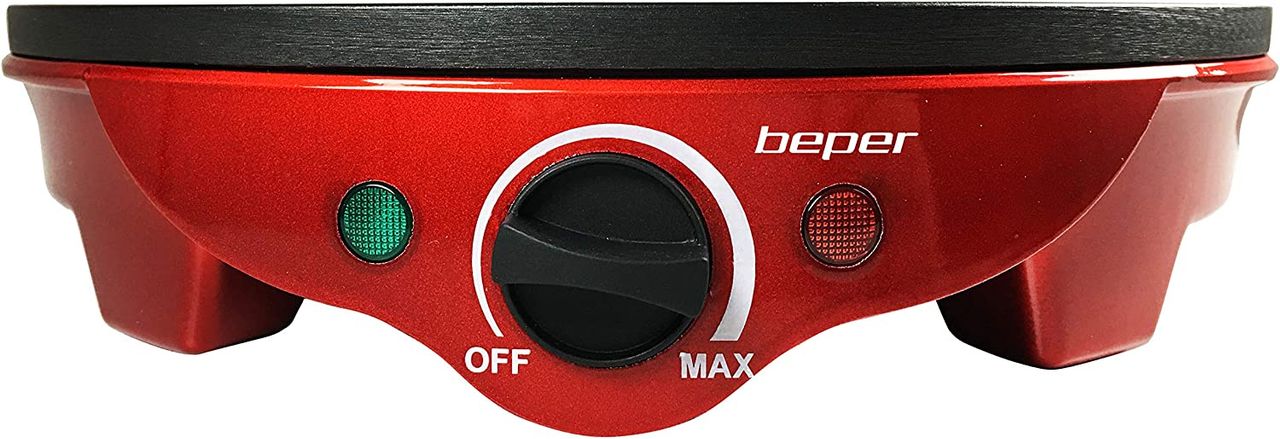 beper BT.700Y Crepes Maker für Crêpes, Pfannkuchen und Piadinas elektrisch mit Holzspatel