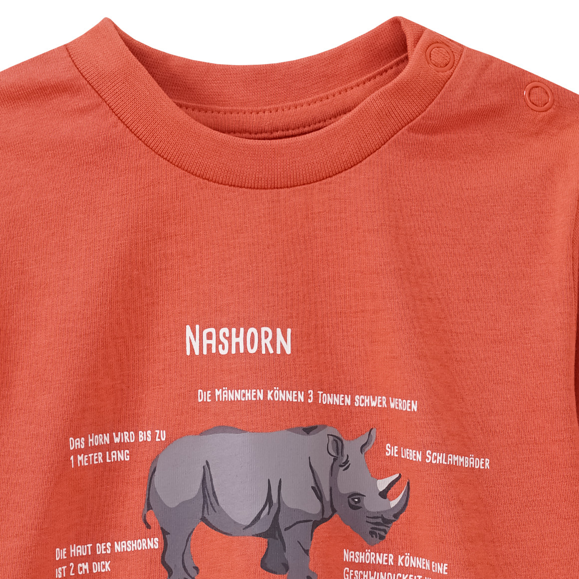 Baby Langarmshirt mit Nashorn-Print