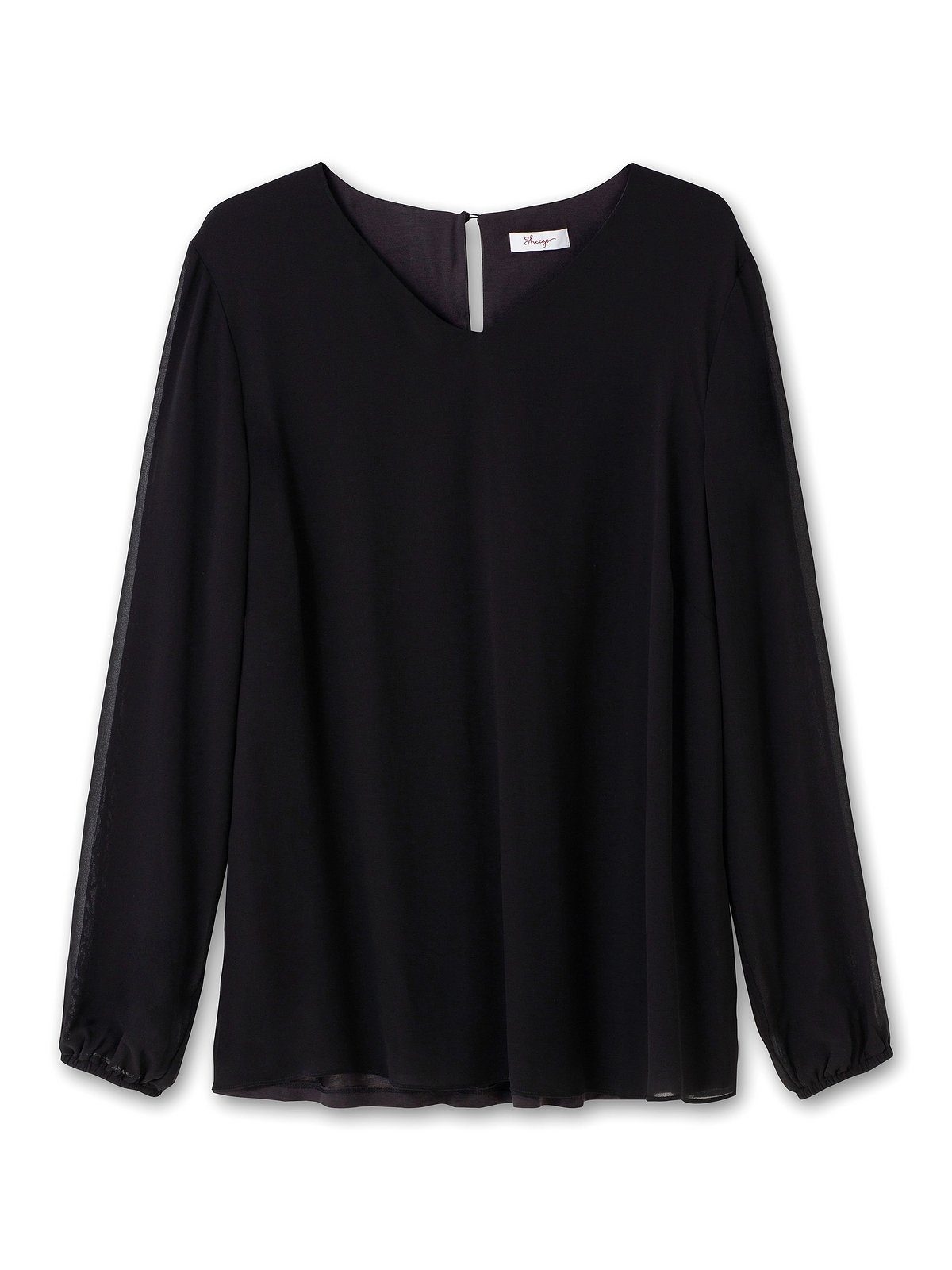 Sheego Tunika Große Größen mit transparenter Spitze am Ärmel