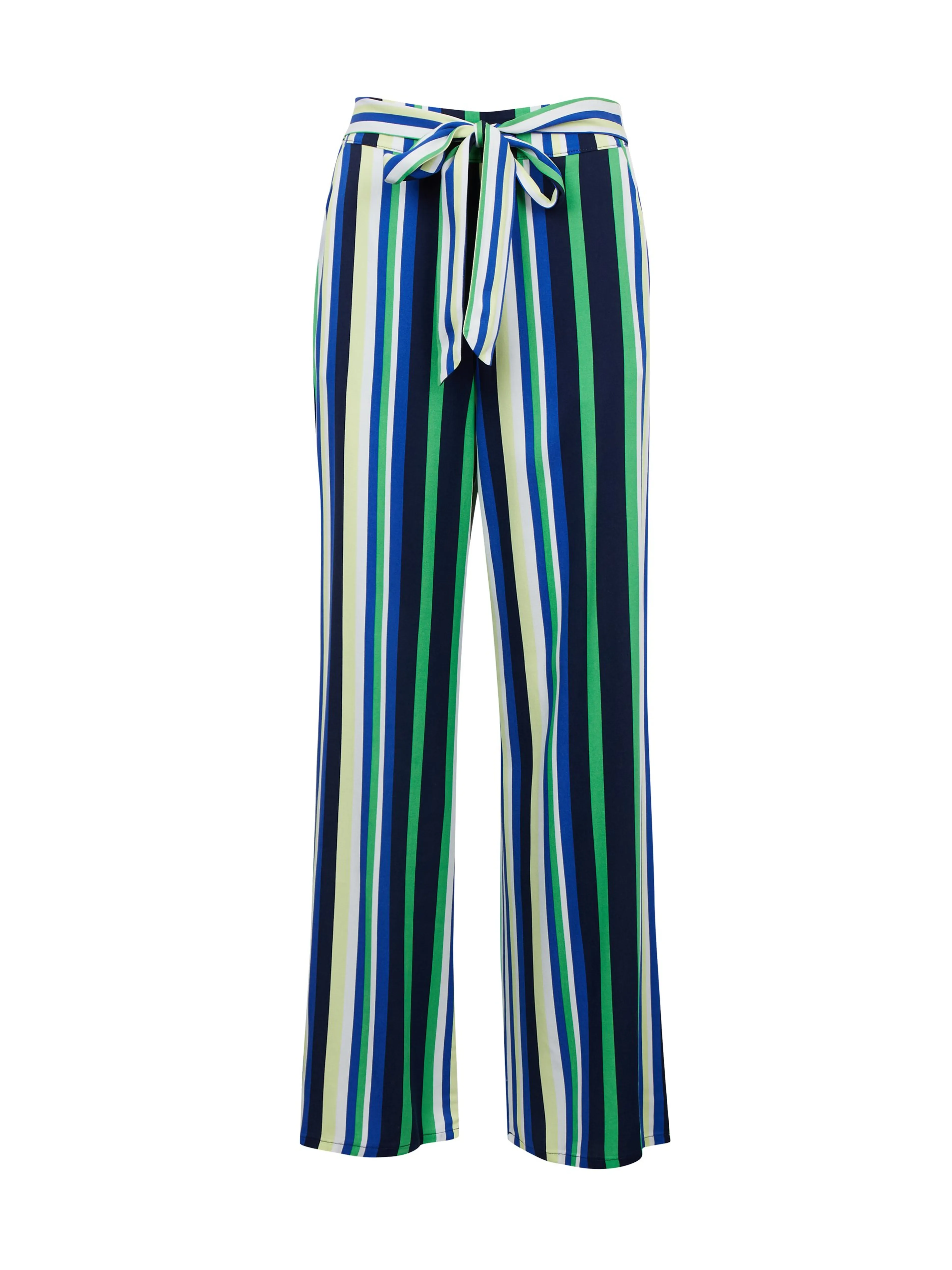 Grün und blau gestreifte weite Damenhose ORSAY