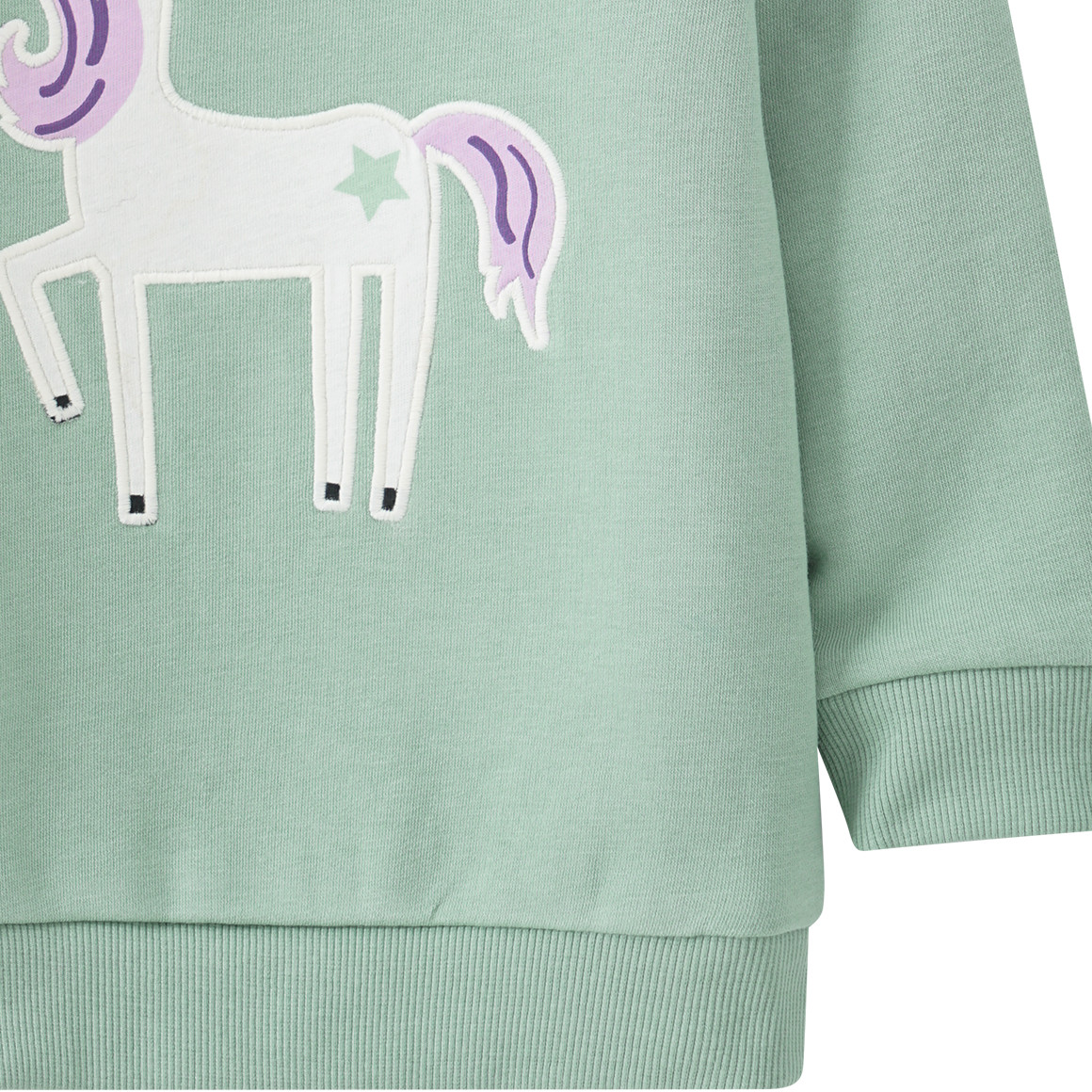 Mädchen Sweatshirt mit Einhorn-Applikation
