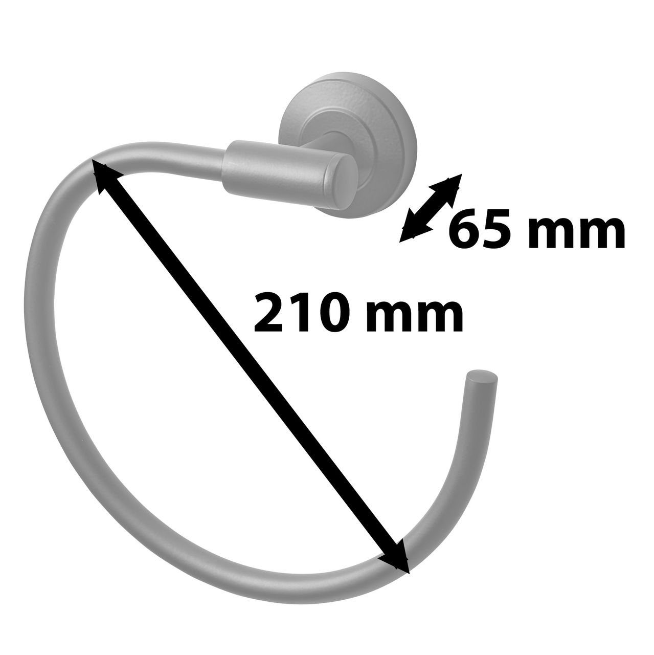Weles AMARE Handtuchhalter Ring, Schwarz