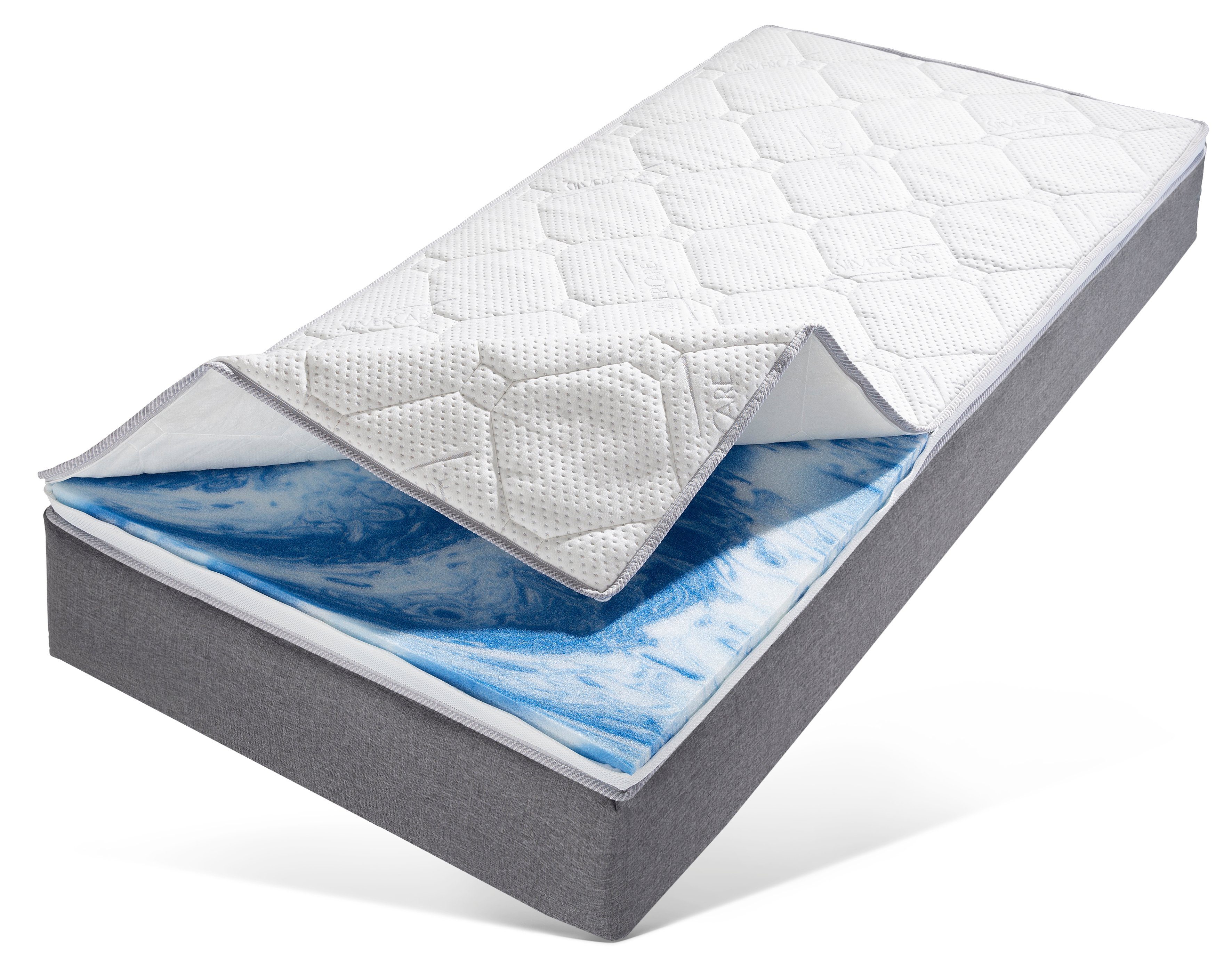 Topper Dream Protect Soft, Beco, 8 cm hoch, Gelschaum, Mehr Hygiene durch antibakterielle Silber-Ausrüstung im Bezug