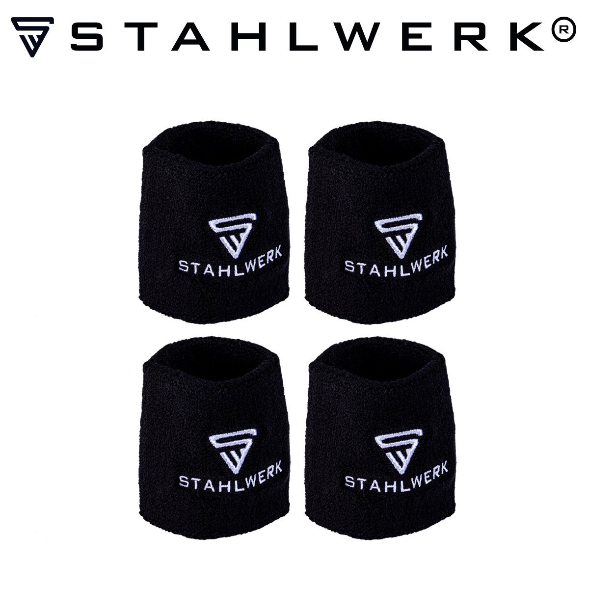 STAHLWERK Schweißband Schweißbänder Armbänder 4er Set Sport Gym