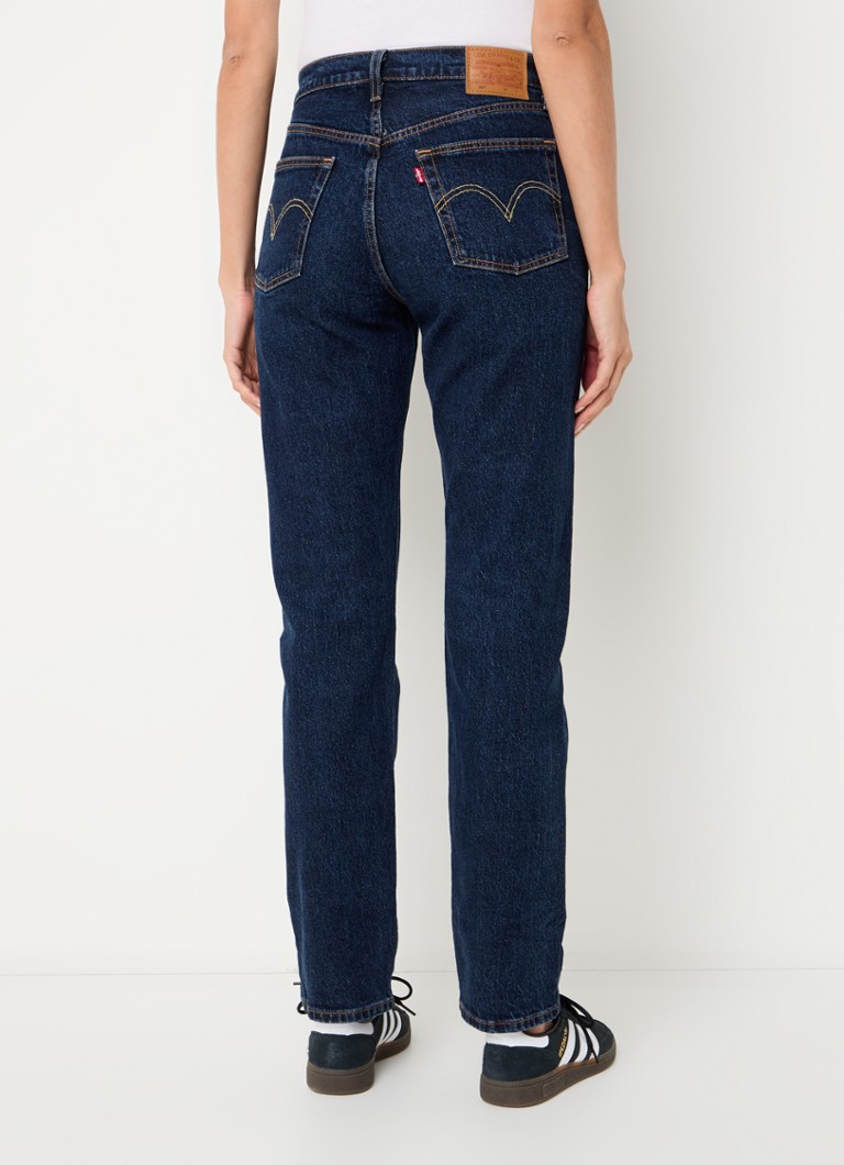Blugi Levi's 501 cu talie înaltă și croială dreaptă, într-o nuanță închisă