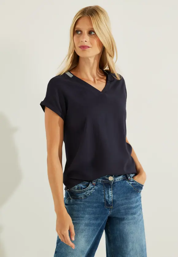CECIL Bluse mit Rippdetail