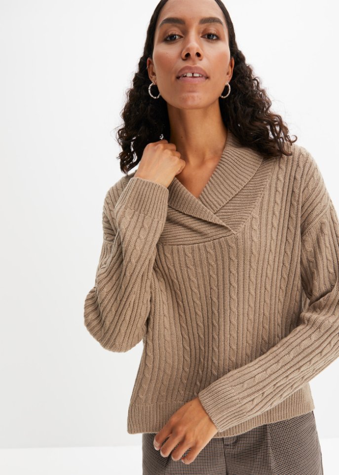 Pullover mit V-Ausschnitt und Seitenschlitzen