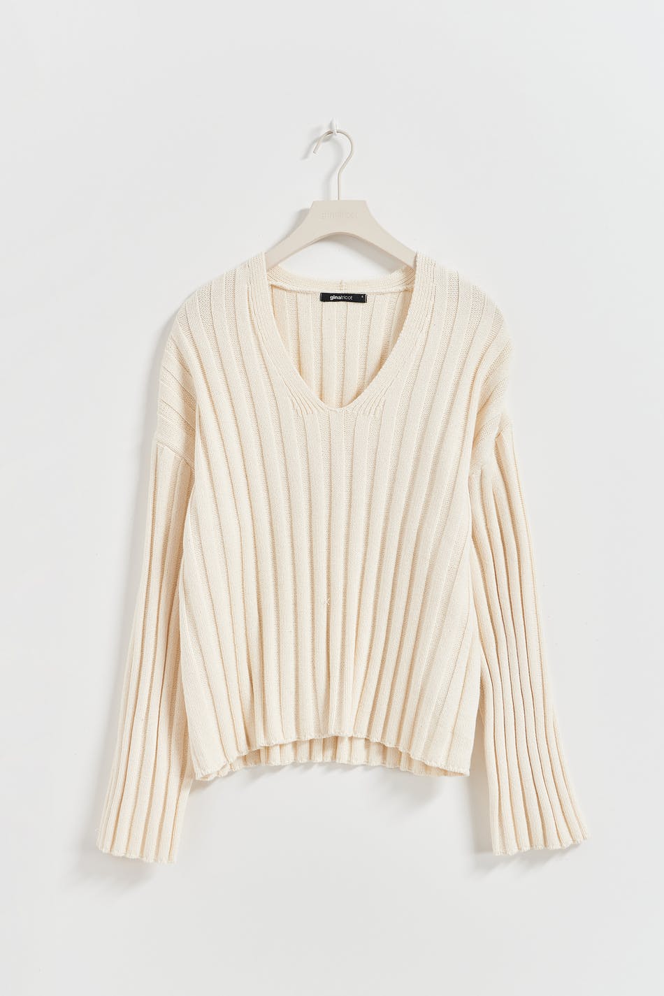 V-neck knitted sweater