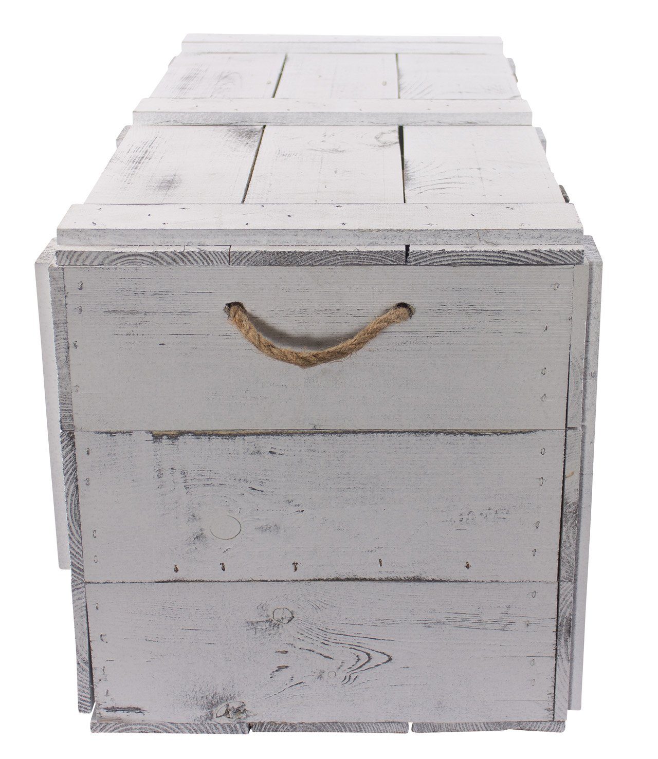 Kistenkolli Altes Land Allzweckkiste grosse shabby weiss Holztruhe Kalle mit Schubladen und Deckel