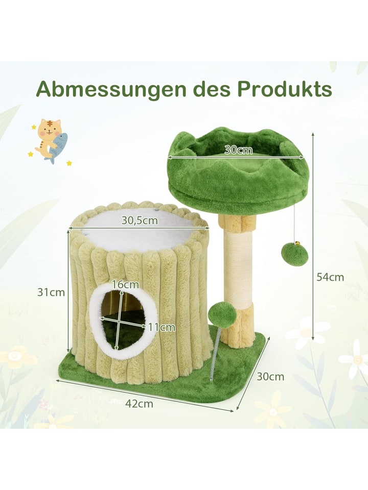 COSTWAY Kratzbaum Klein in Grün günstig kaufen onesize