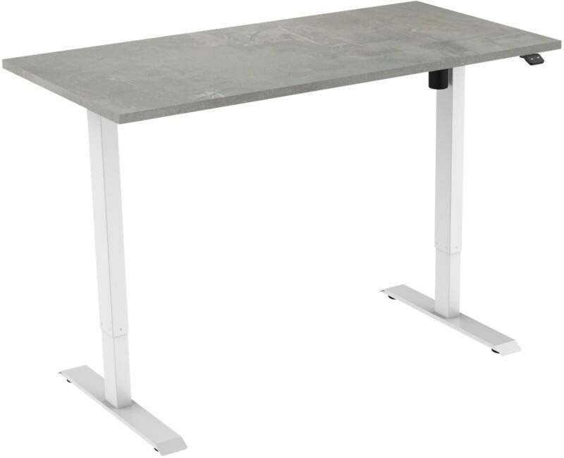 euroseats Oxyd Rechteckig Elektrisch Höhenverstellbar Sitz-Stehschreibtisch Holz, Metall Weiß 1.200 x 800 x 750 - 1.235 mm