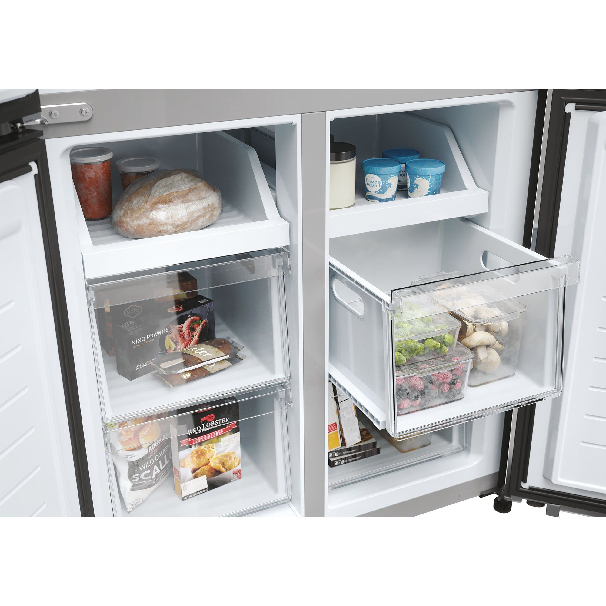 Haier Side-by-Side HCR3818ENMM, 181.5 cm hoch, 83.3 cm breit, Inverter Kompressor: energiesparend und leise