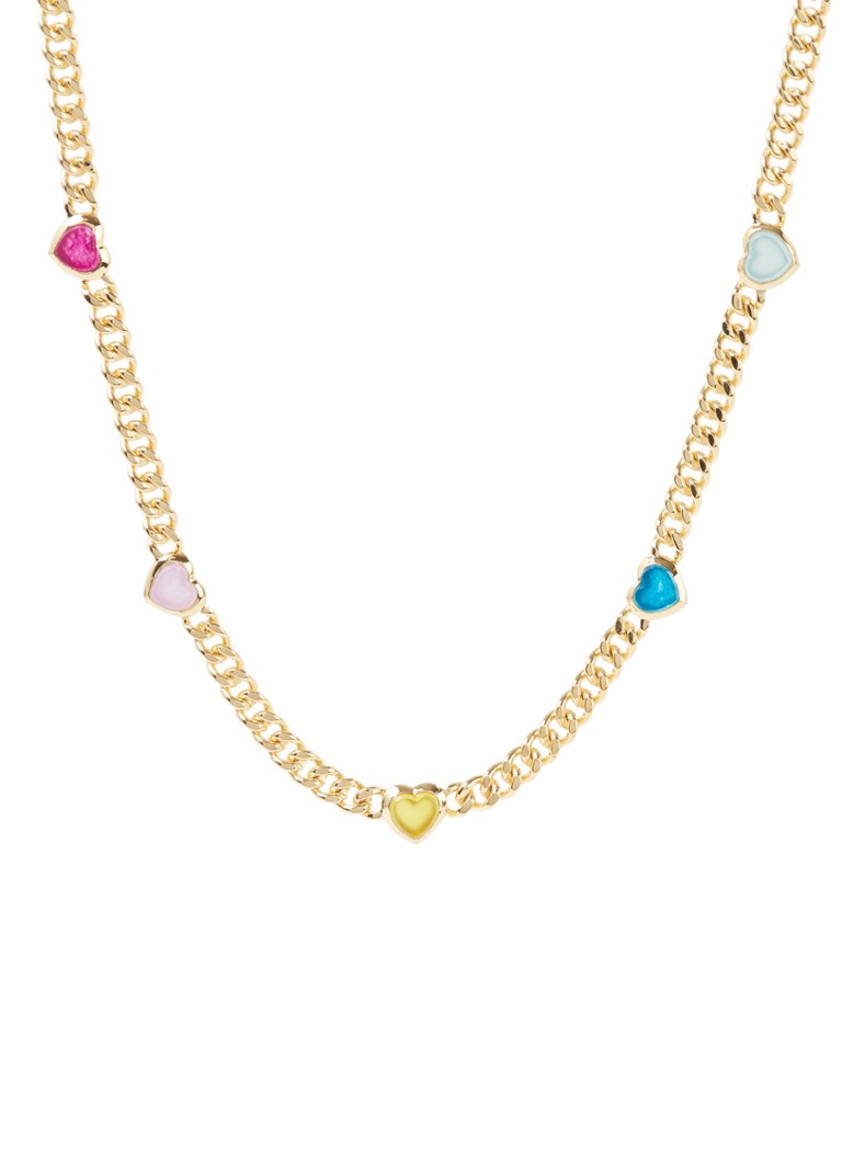 Missoma Jelly Heart Gemstone Charm necklace gold plated