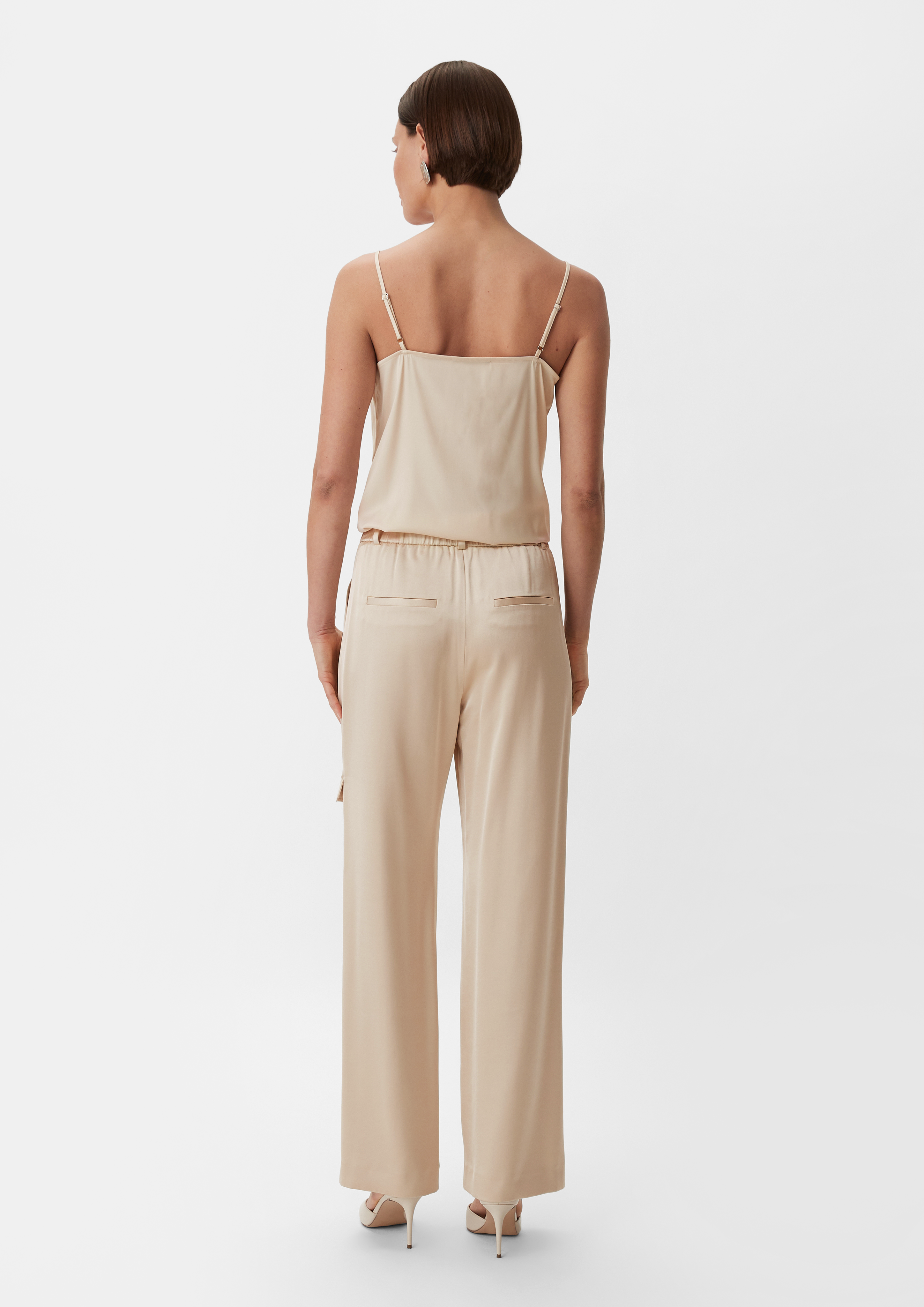 Regular: Hose aus Viskosemix - beige