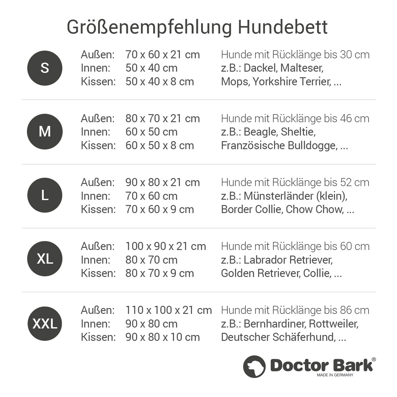 Doctor Bark Hundebetten Doctor Bark Hundebett grau S