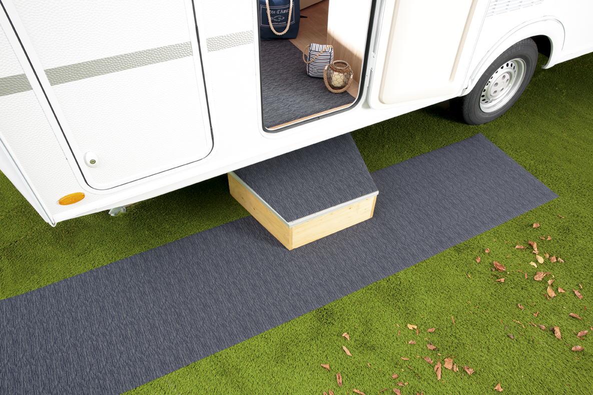 Schütte Peyer Syntex Mira Jacquard Teppich Uni Farbe Blau 138 x 220 cm