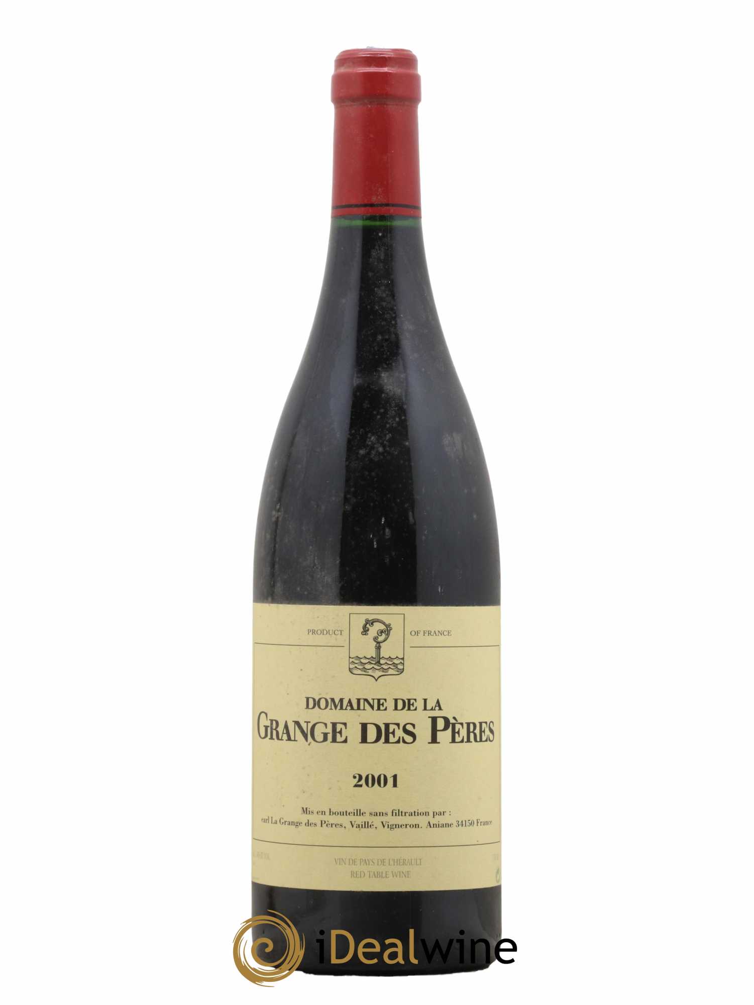 IGP Pays d'Hérault Grange des Pères Laurent Vaillé  2001 - Lot de 1 Bouteille