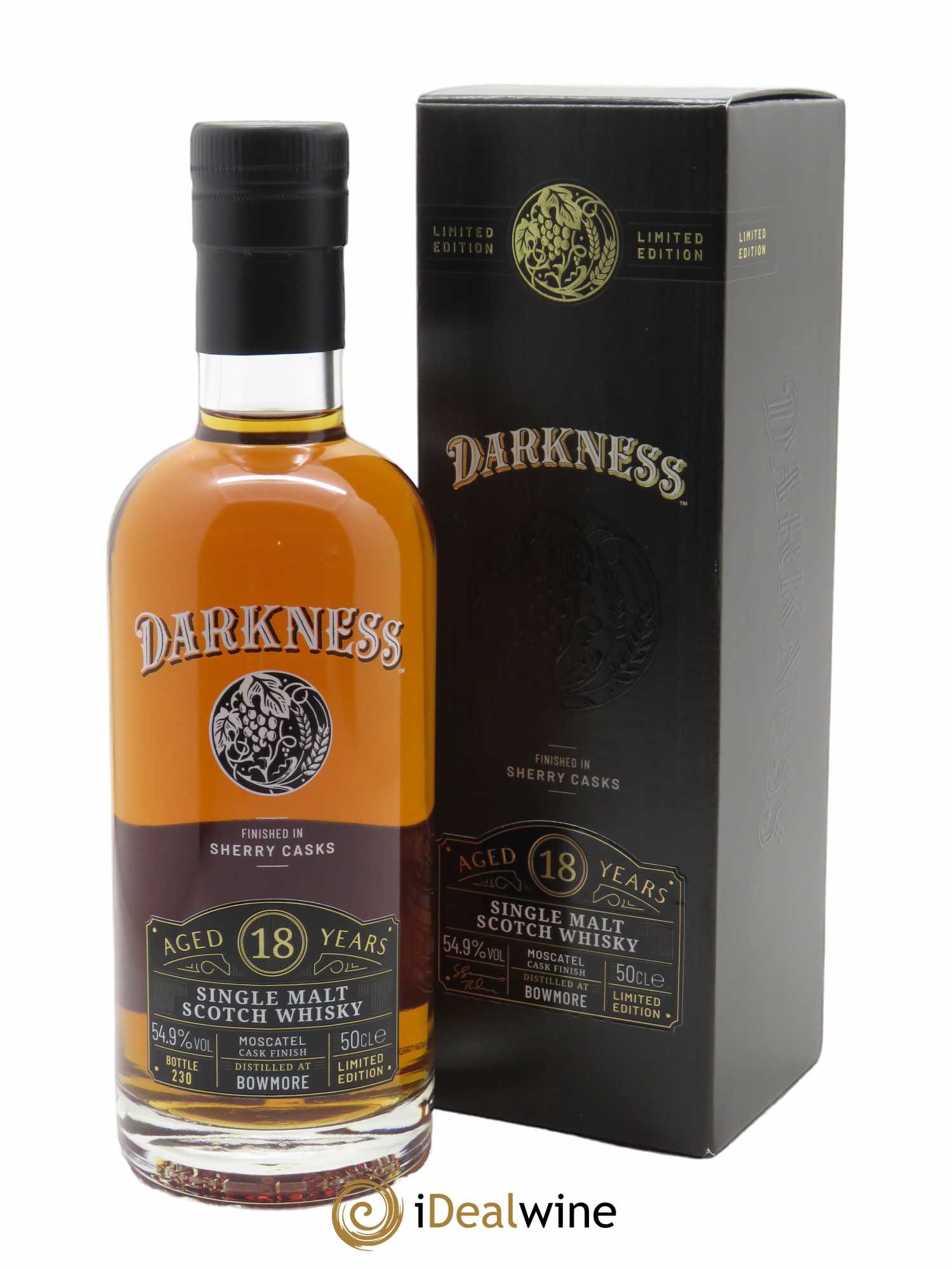 Whisky Bowmore 18 ans Moscatel Cask Finisj Gamme Darkness   - Lot de 1 Bouteille
