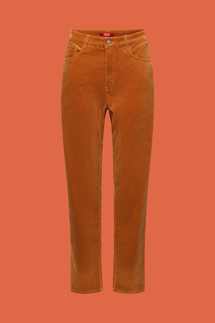 Cordhose mit gerader Passform und hohem Bund