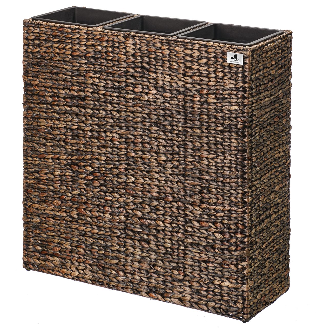 Weles Pflanzgefäß Wasserhyazinthe, 77 x 28 x 77 cm,  inkl. wasserdichtem Kunststoffeinsatz, braun