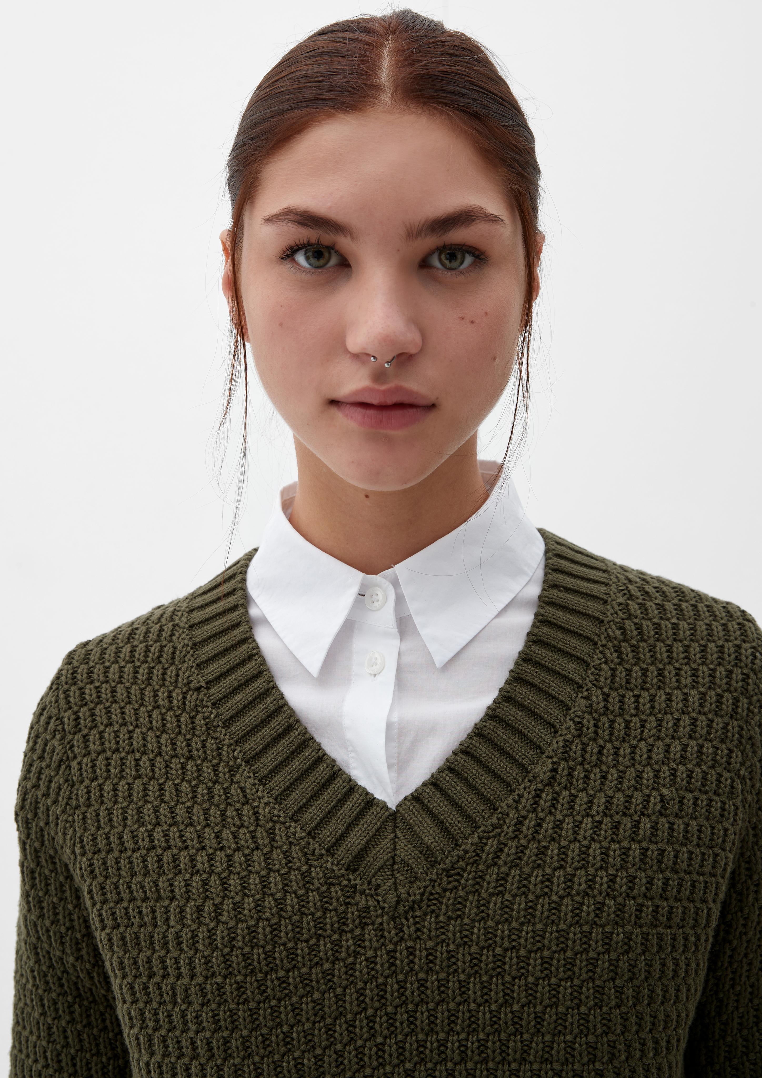 Strickpullover mit V-Ausschnitt  2119040-7934
