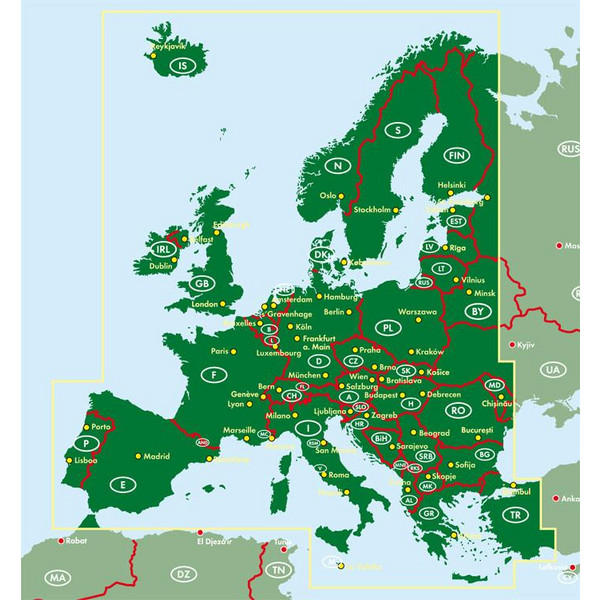 Europa Autoatlas 1:800.000 - Straßenkarte