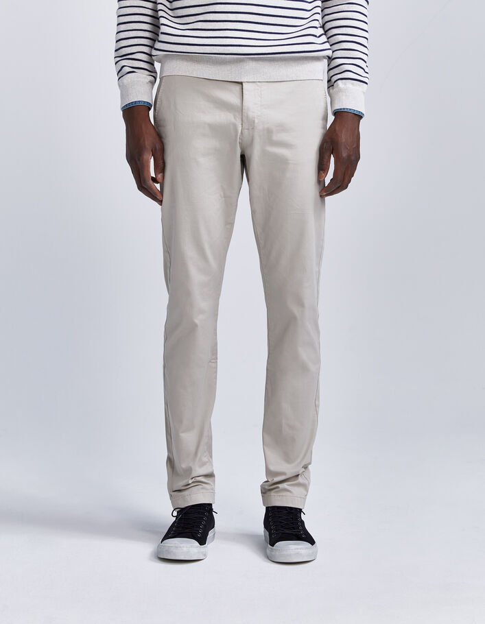 Pantalon chino SLIM mastic Homme