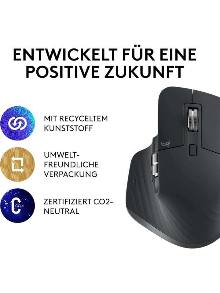 Logitech MX Master 3S die perfekte Maus für jeden Moment Ihres Workflows in Schwarz günstig kaufen onesize