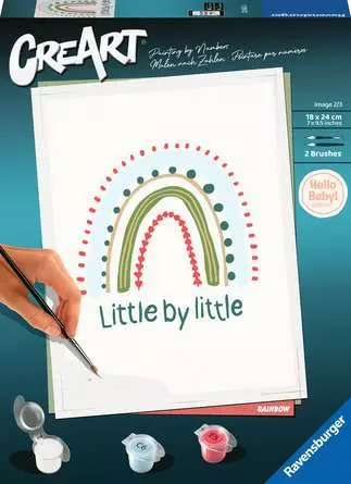 CreArt Hello Baby: Regenbogen - Malen nach Zahlen für Erwachsene