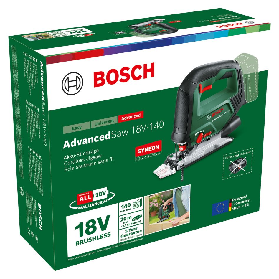 Bosch Green 0603013000 AdvancedSaw 18V-140 Akku-Stichsäge (ohne Akku und Ladegerät)