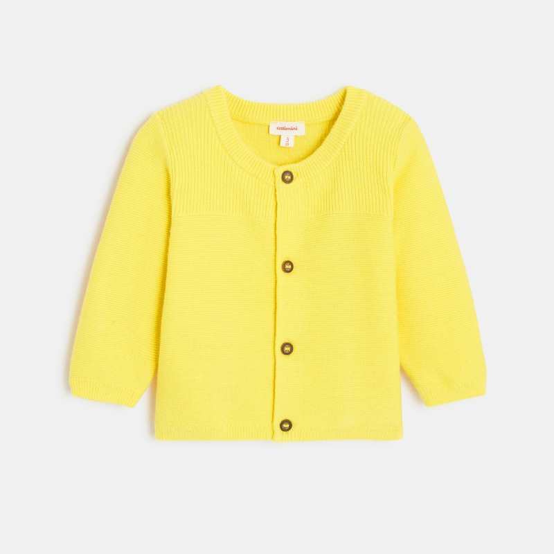 Cardigan bébé en tricot jaune Catimini