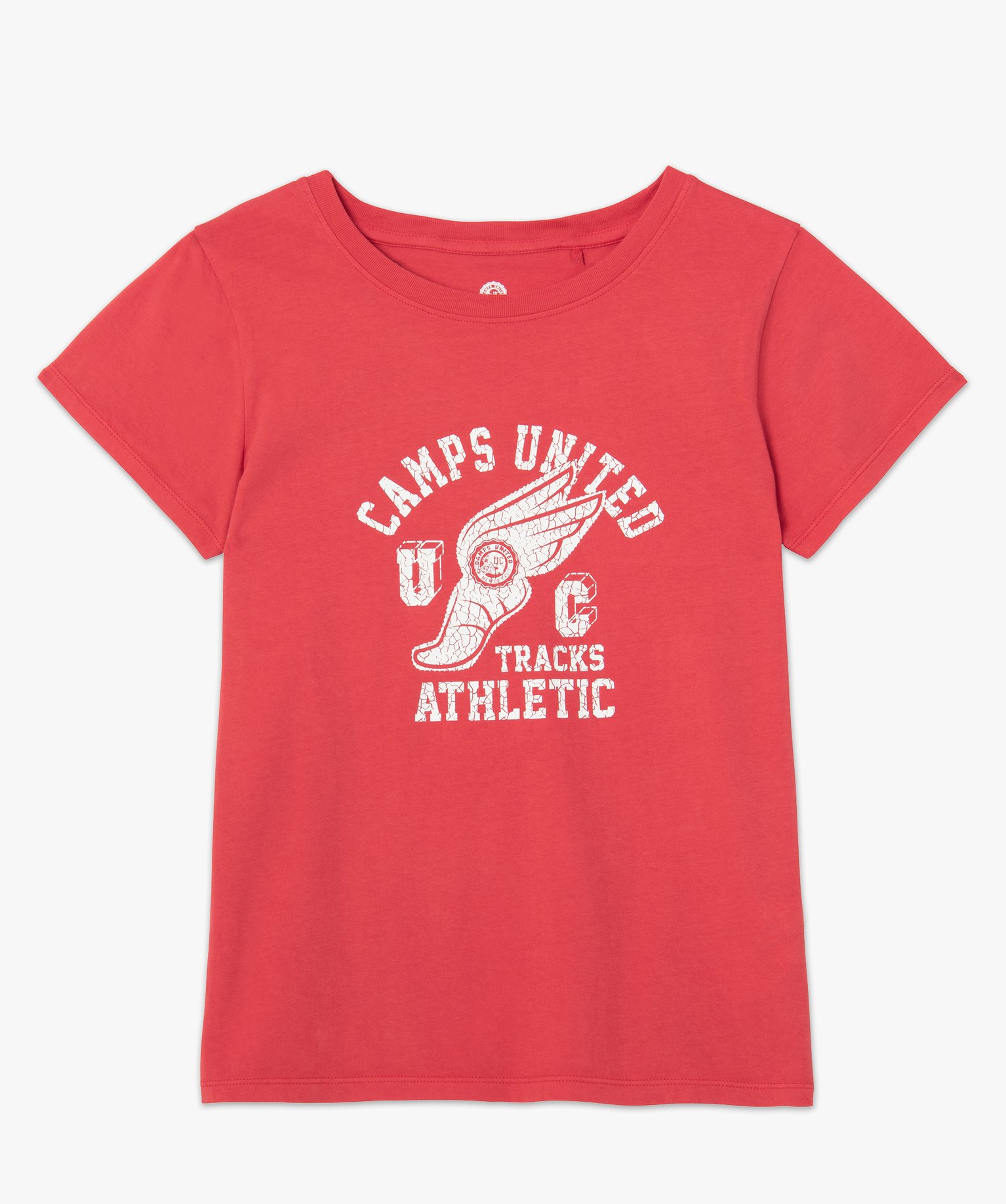 Tee-shirt femme à manches courtes avec motif – Camps United rouge | GEMO