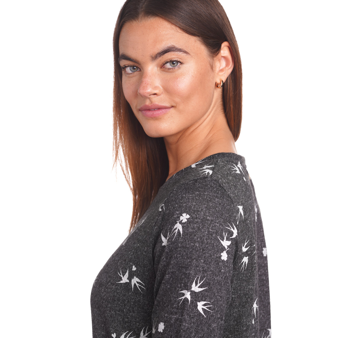 Damen Langarmshirt mit Herz-Allover