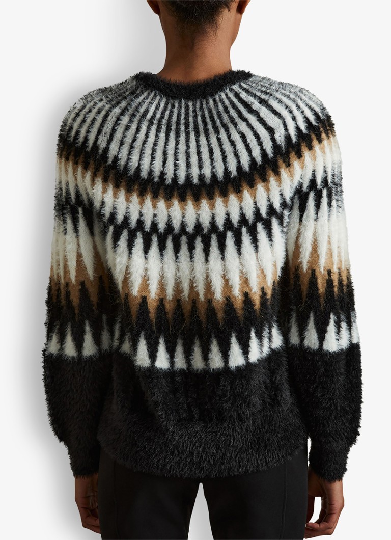 Reiss Indi Fuzzy fine knitted sweater in alpaca wool blend