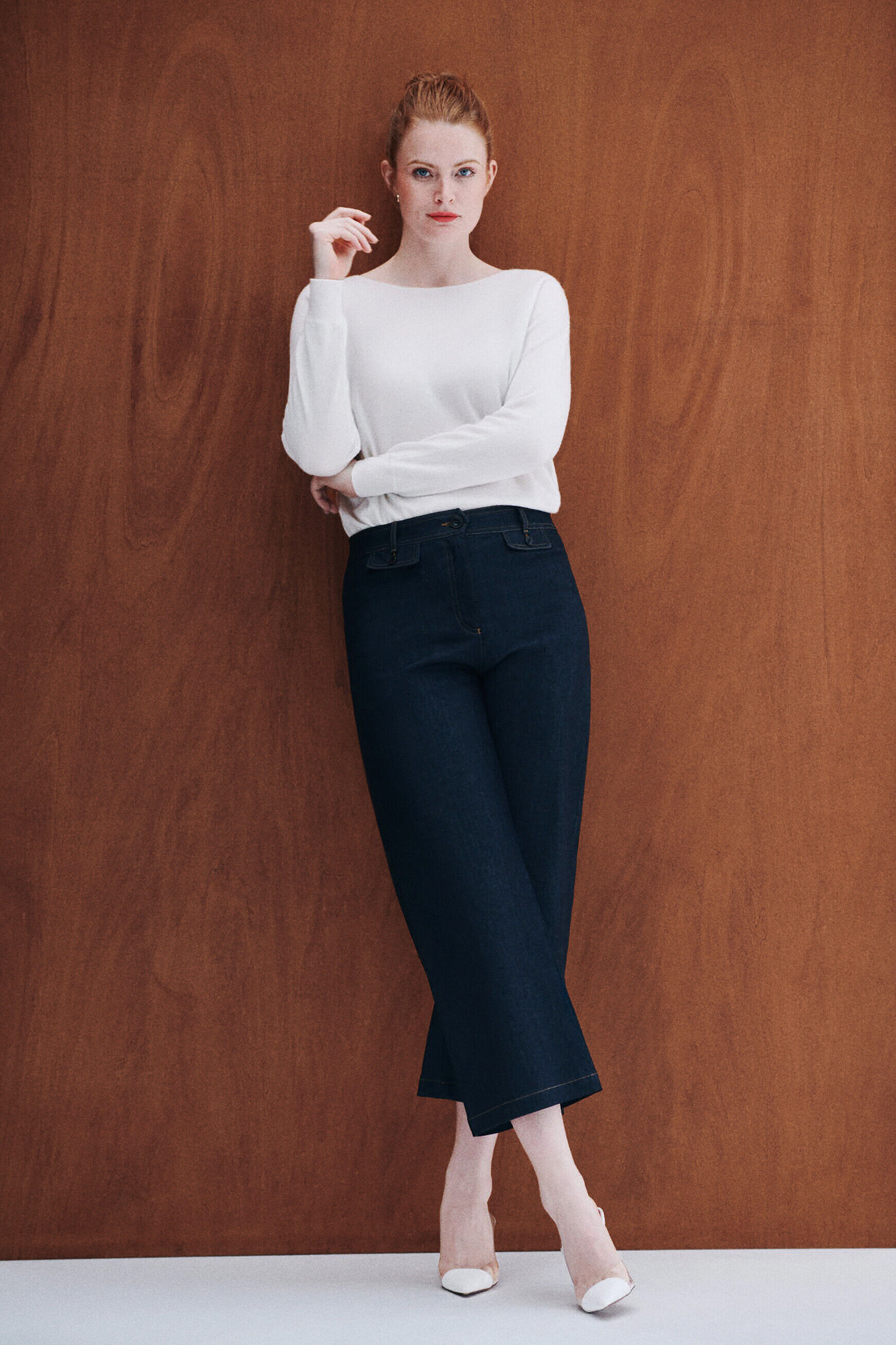 Jean teano évasé denim double stone femme