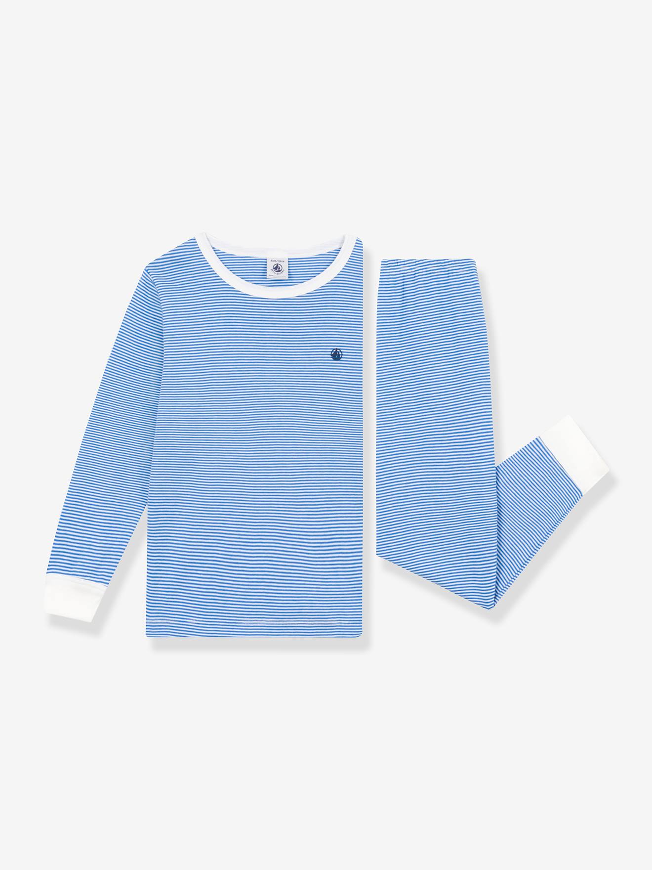 Petit Bateau Geringelter Kinder Schlafanzug PETIT BATEAU - blau