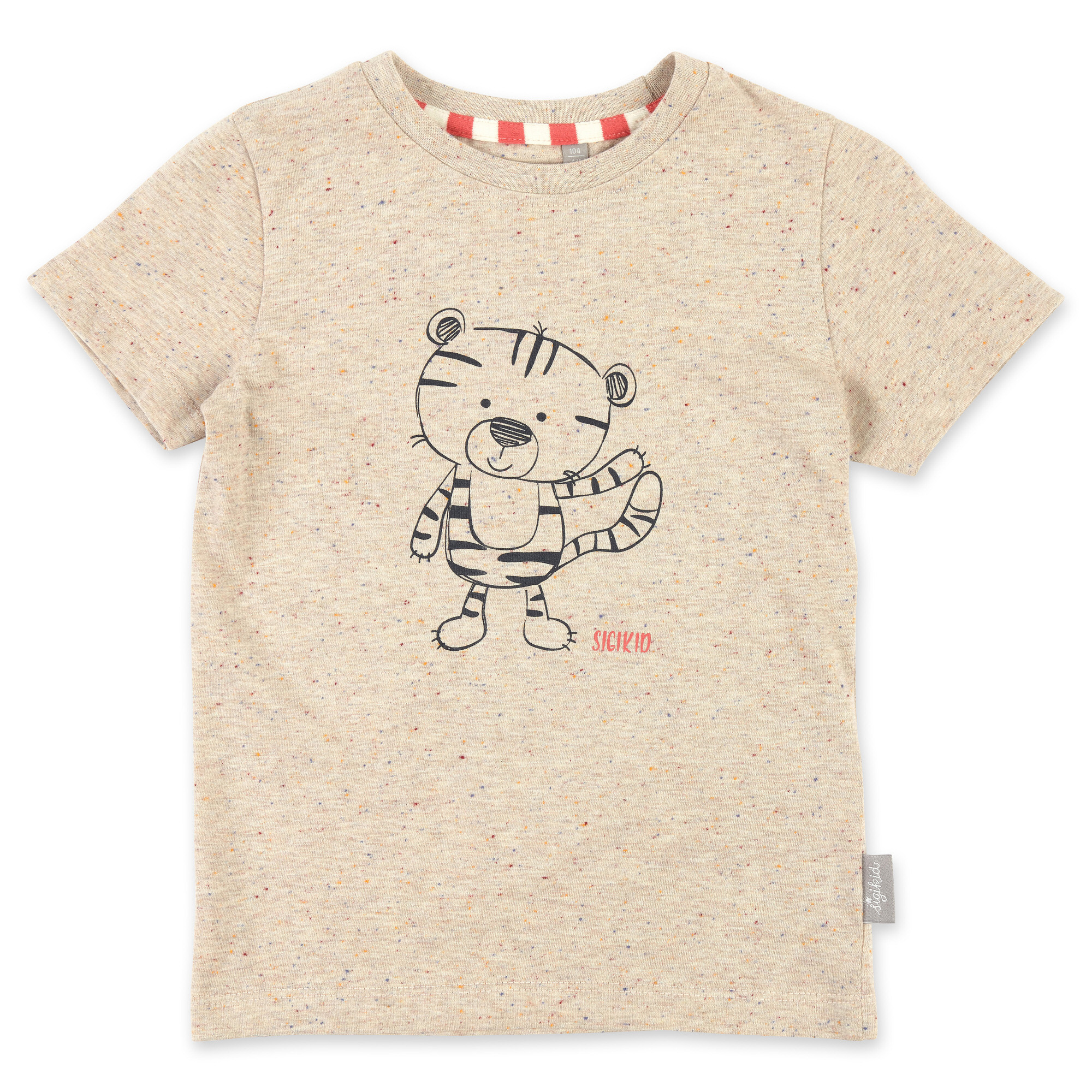 Kurzer Kinder Sommer Schlafanzug Tiger, hell meliert-pin