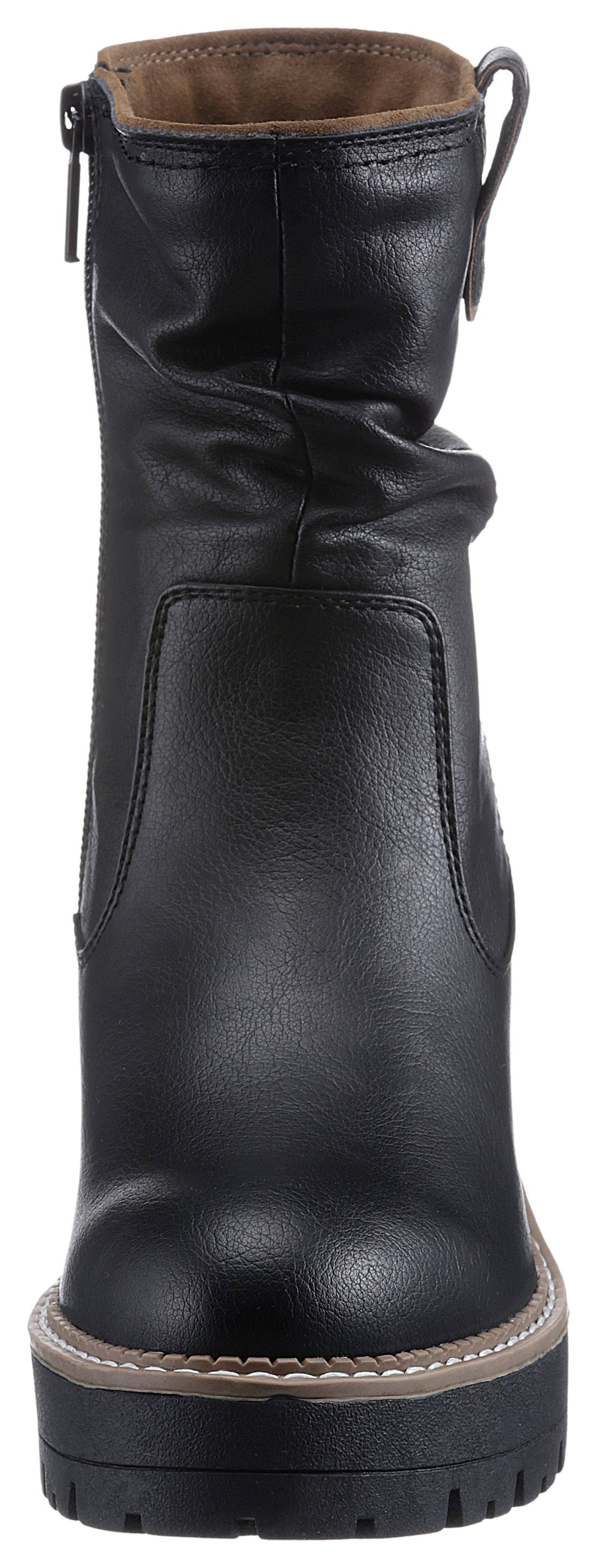 Mustang Shoes Winterstiefelette mit Raffungen am Schaft