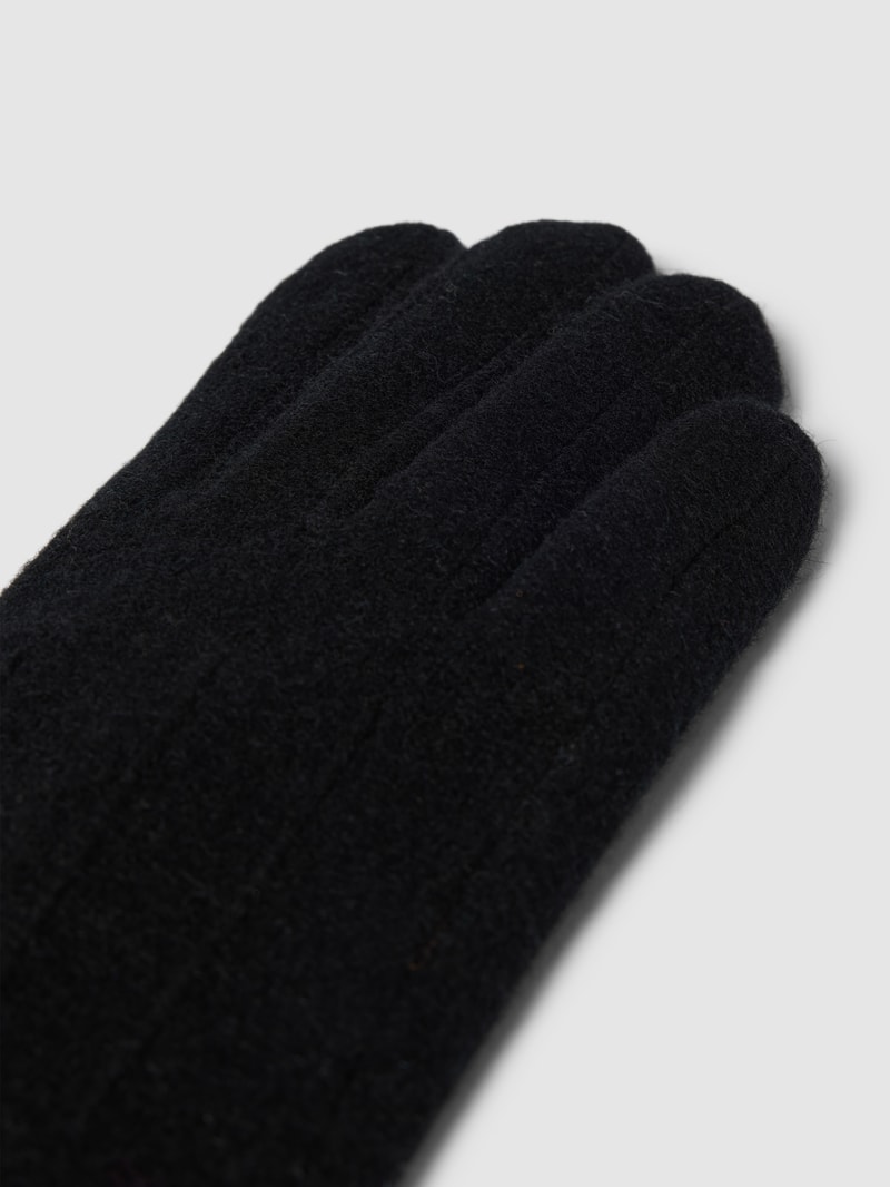 Handschuhe mit Motiv-Stitching in schwarz