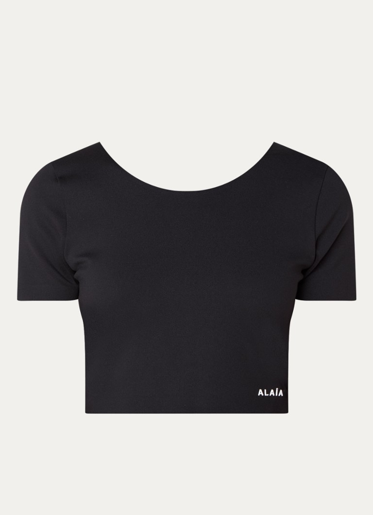 Top scurt modelator Alaïa cu fermoar