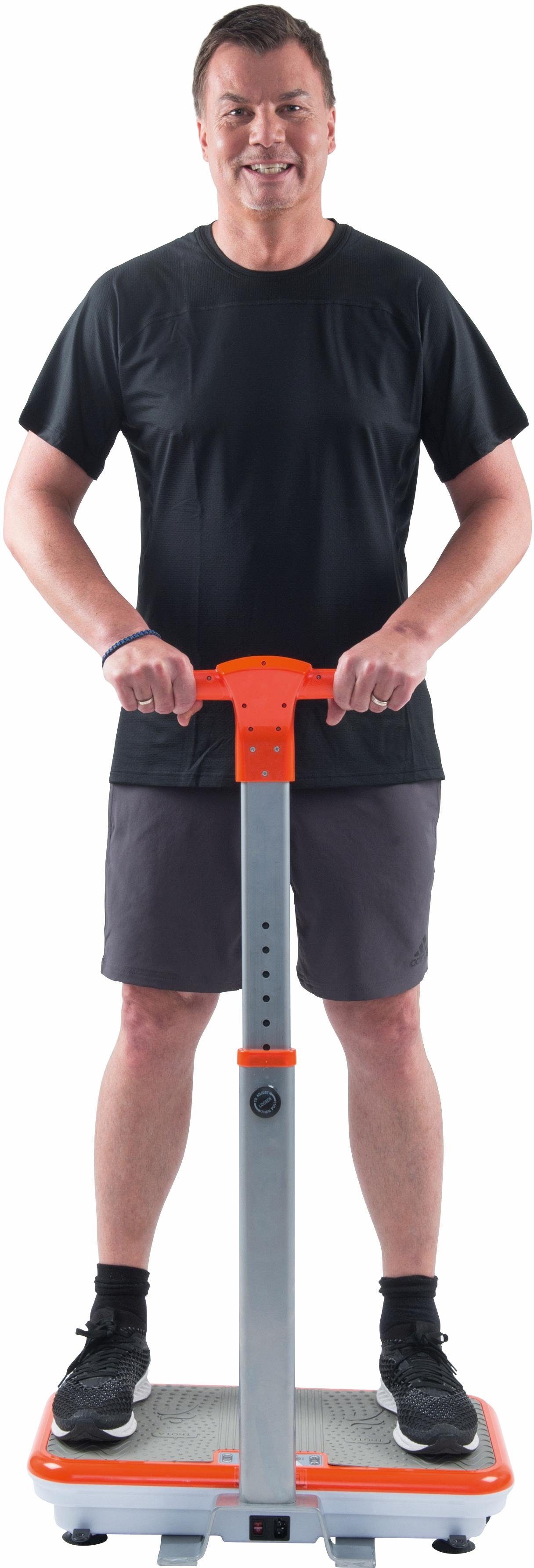 MediaShop Vibrationsplatte VIBROSHAPER, 200 W, 3 Intensitätsstufen, (Set, mit Trainingsbändern), mit abnehmbarer Haltestange