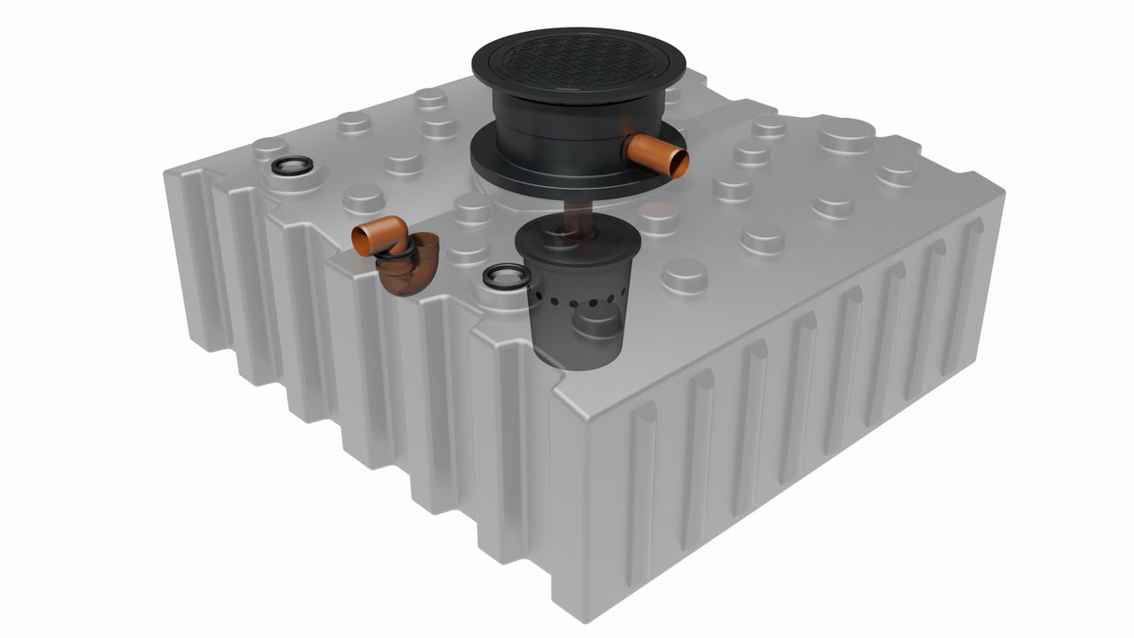 GreenLife Regenwasser-Flachtank 4.000 l mit Biovitor